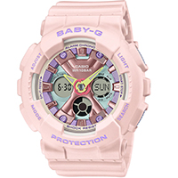 BA-130PM-4ADR | Đồng Hồ Casio | Baby-G | Nữ | Dây Nhựa Màu Hồng | Kim - Số | Chống Nước WR100M