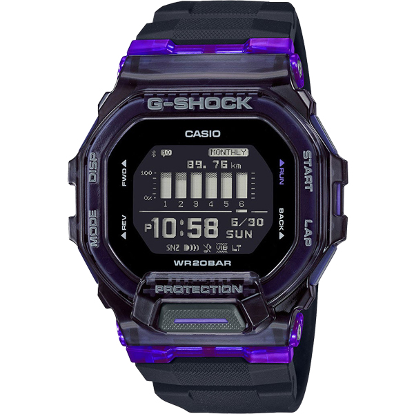GBD-200SM-1A6 | Đồng Hồ Casio | G-Shock | G-SQUAD | Nam | Dây Nhựa | Mặt Vuông | Kết Nối Bluetooth