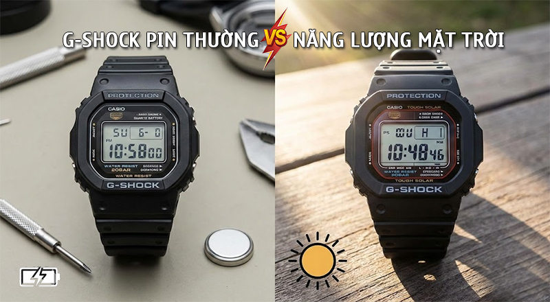 So sánh pin thường và pin năng lượng mặt trời trên G-Shock: Nên chọn loại nào?