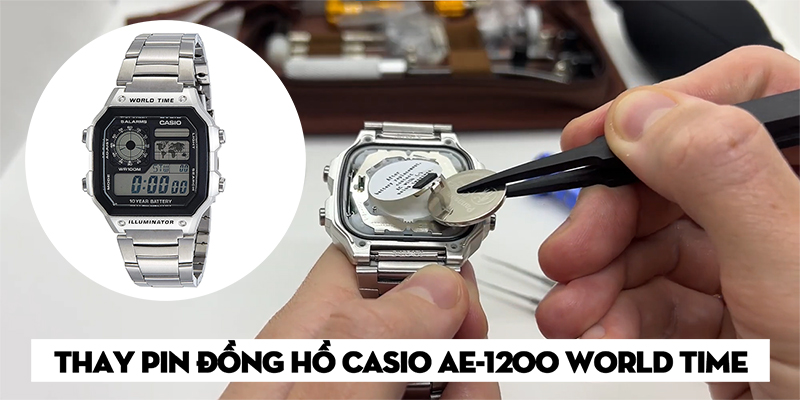 Thay Pin Đồng Hồ Casio AE-1200 World Time