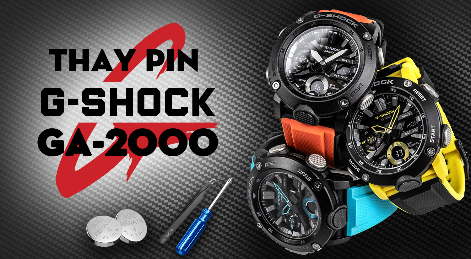 Thay Pin G-Shock GA-2000 – Công Nghệ Carbon Core Guard Đầu Tiên