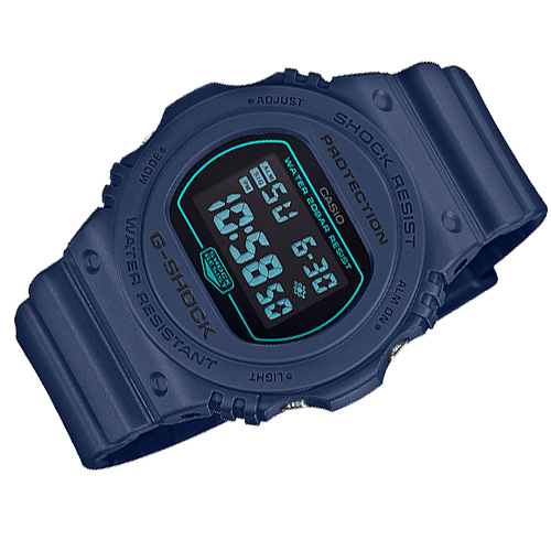 Đồng Hồ Nam Casio G Shock Dw 5700bbm 2df Dây Nhựa Màu Xanh Viền Mặt