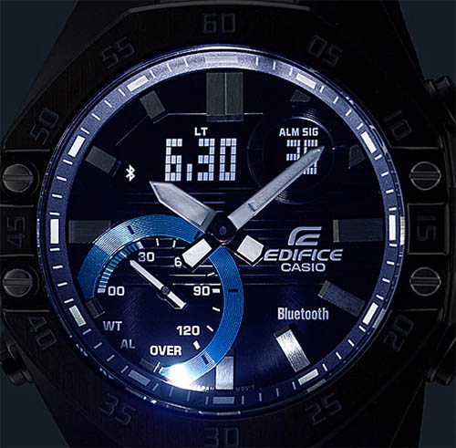 đồng hồ casio edifice ECB-10PB-1ADF  có đèn led chiếu sáng