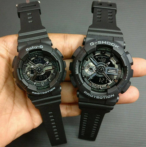 Đồng hồ Casio cặp đôi GA-110-1BDR & BA-110BC-1ADR