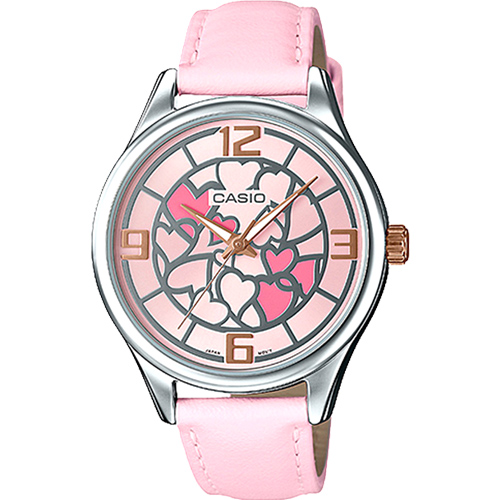 Đồng hồ nữ Casio LTP-E128L-4ADF dây da màu hồng