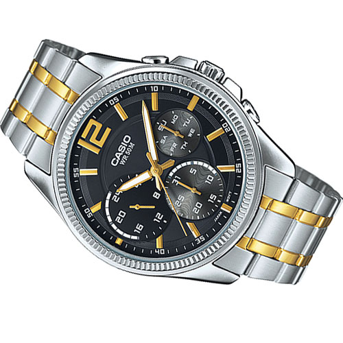 Đồng hồ nam Casio MTP-E305SG-1AVDF Thiết kế 6 kim Mạ vàng Sang trọng