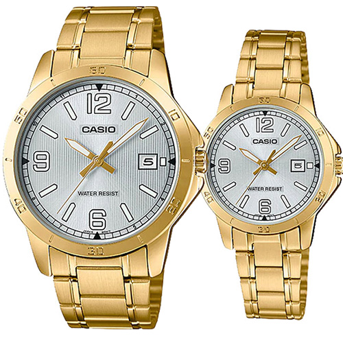 Đồng hồ cặp đôi Casio MTP-V004G-7B2UDF Và LTP-V004G-7B2UDF