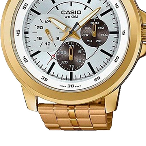 Đồng Hồ Casio Nam MTP-X300G-7EVDF dây kim loại mạ vàng