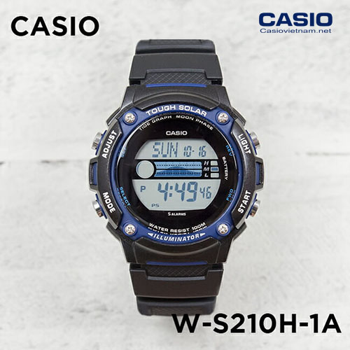 đồng hồ casio W-S210H-1AV