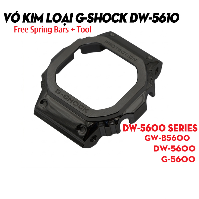Vỏ Kim Loại G-Shock DW-5610, G-5600, GW-B5600 Màu Đen - Full Metal Square Black