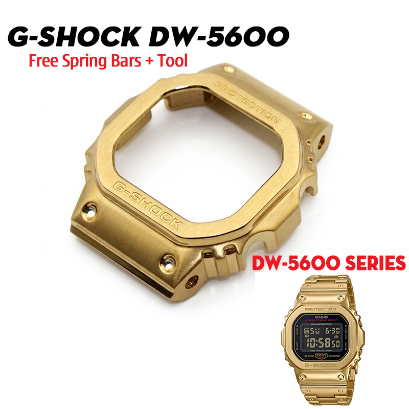 Vỏ Kim Loại G-Shock DW-5600 Màu Vàng Gold - Full Metal Square Gold Edition